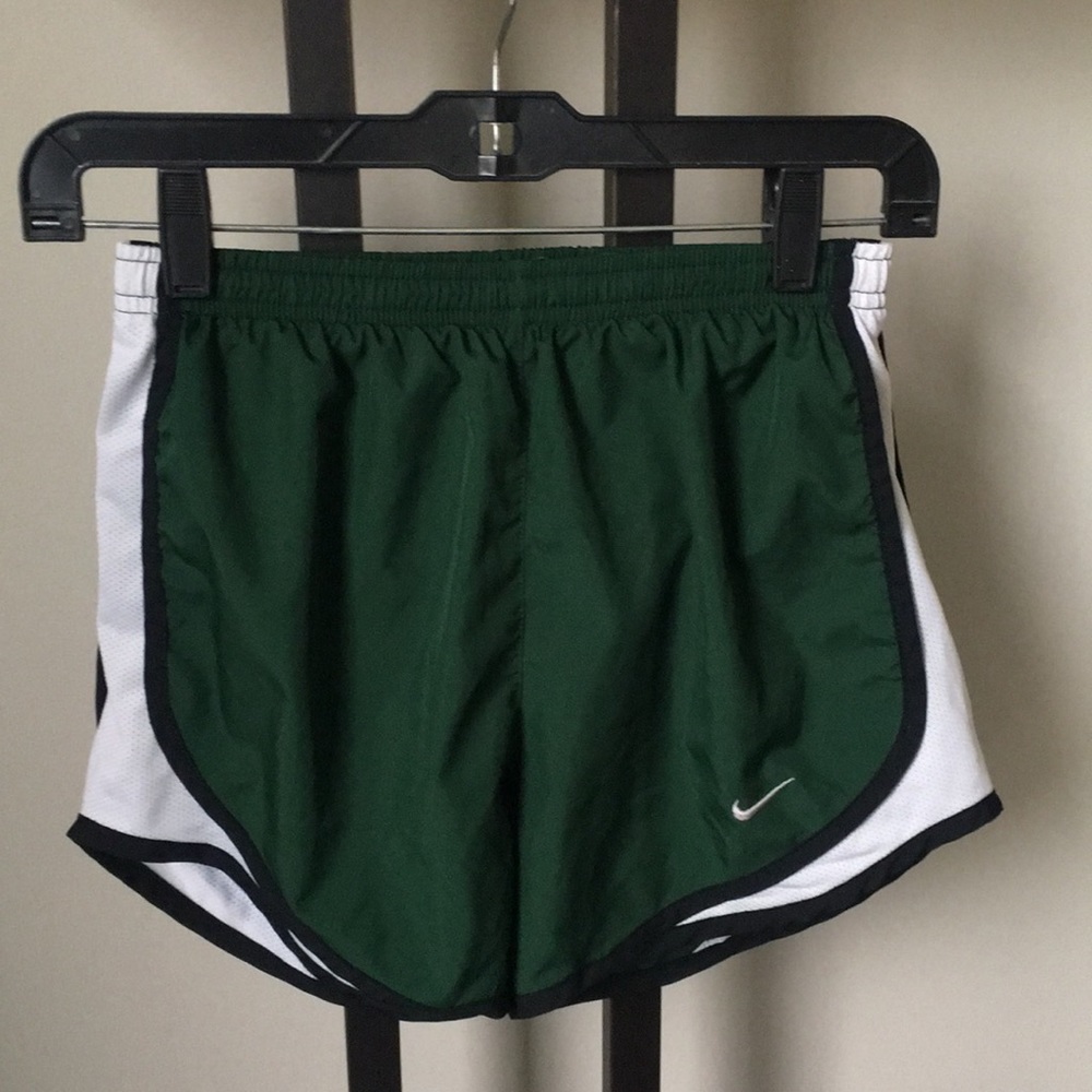 Green Nike running shorts